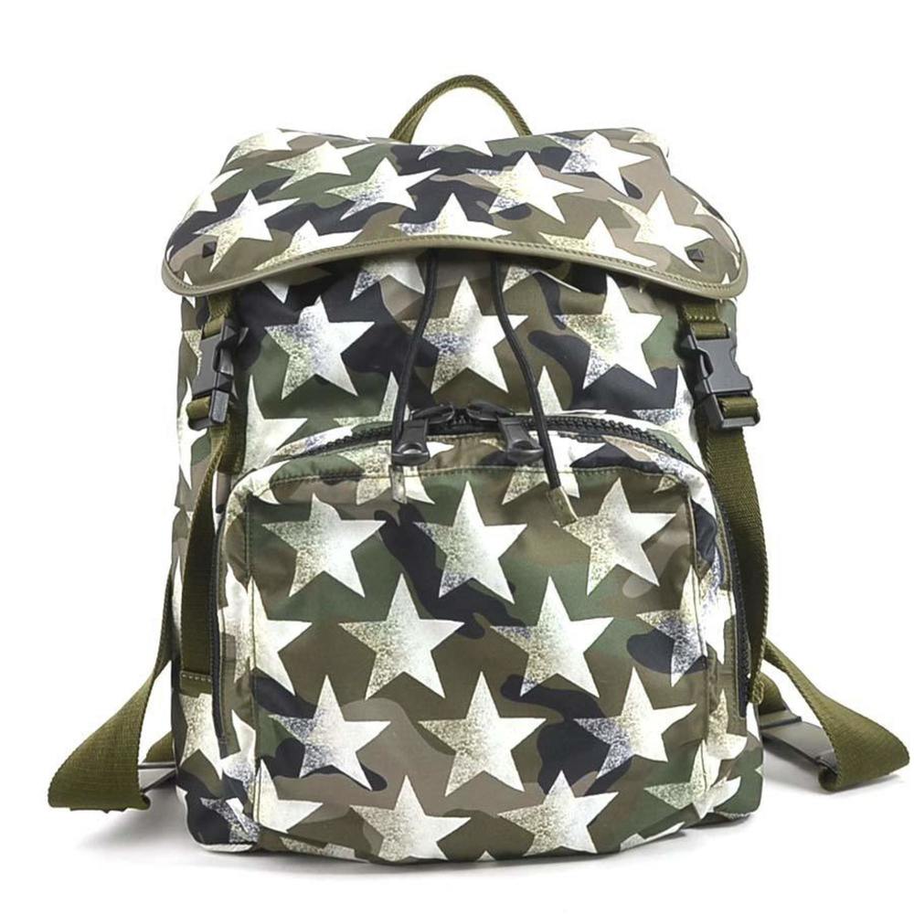 VALENTINO GARAVANI Garavani Backpack Nylon Khaki Women's - Picture 1 of 5